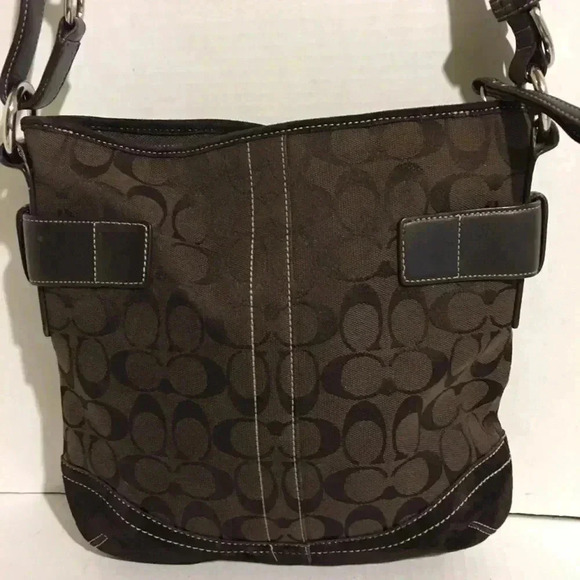 Coach brown signature fabric print canvas/ leather - Picture 3 of 8